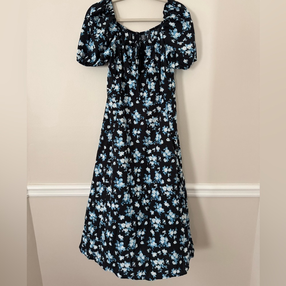 SHEIN Black and Blue Floral Dress